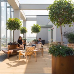 TOG building boasts a stunning roof terrace overlooking London landscape for businesses to network at the beautiful 20 Eastbourne Terrace office building.