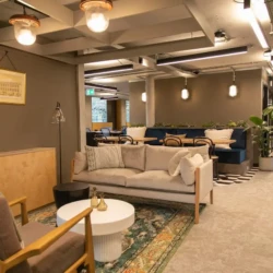 Managed Office Unit 3 at the Woolyard with soft seating and breakout areas for businesses to us away from their desk space.